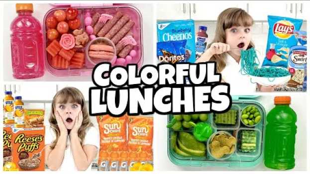 Video EATING only ONE COLOR LUNCHES for days + making YOUR lunch ideas em português