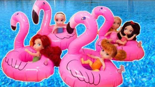 Video ⛱️ RETOS  y JUEGOS en la PISCINA!   Princesas Disney Muñecas!   türkçe