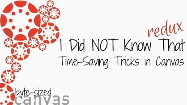 Video Byte-sized Canvas:  I Did NOT Know That, redux su italiano