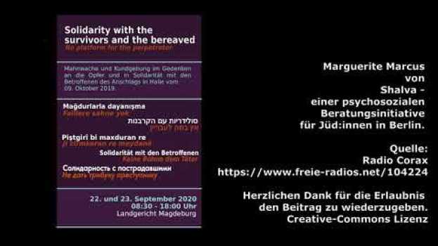 Video Solidarischer Redebeitrag zum 11. Prozesstag von Frau Marguerite Marcus (25), de UT in English