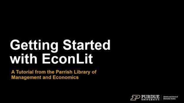 Video Getting Started with EconLit em português